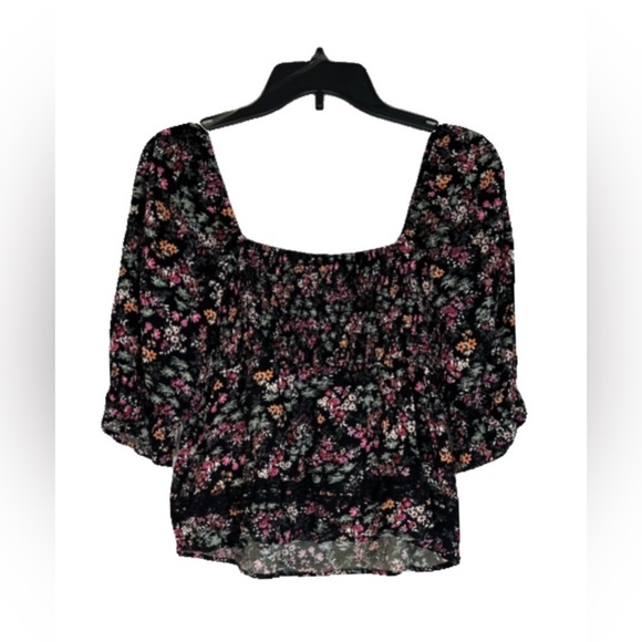 LOVE, FIRE Smocked Lace Trim Top - Picture 2 of 3